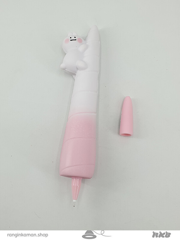خودکار اسکویشی طرح خرگوش درختی Squishy pen with tree rabbit design