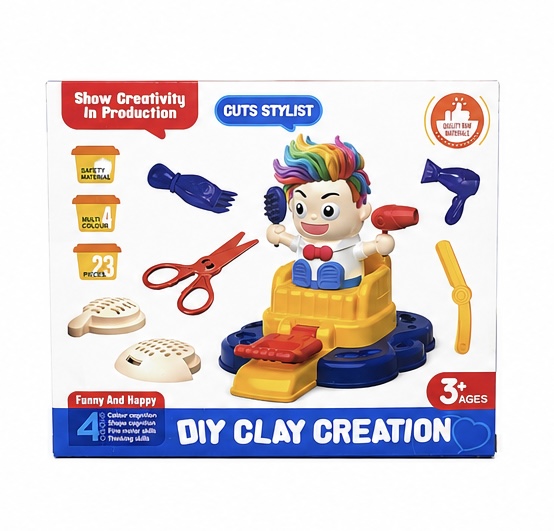 ست خمیر بازی آرایشگری کودک DIY Clay Creation Hair Stylist Set
