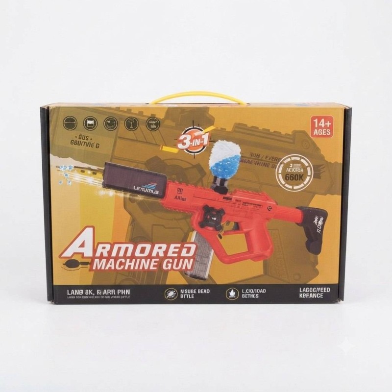 تفنگ تیر ژله‌ای سه‌کاره قرمز  Armored Machine Gun 3 in 1
