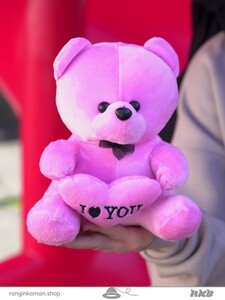عروسک خرس قلب به دست رنگالو bear doll with heart in hand
