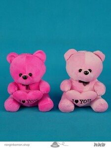 عروسک خرس قلب به دست رنگالو bear doll with heart in hand