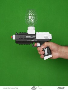 تفنگ تیر ژله ای سفید مشکی Black and white jelly gun