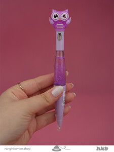 روان نویس آکواریومی چراغدار طرح جغد Aquarium fountain pen with owl design
