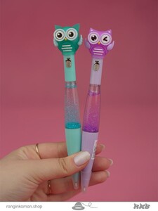 روان نویس آکواریومی چراغدار طرح جغد Aquarium fountain pen with owl design