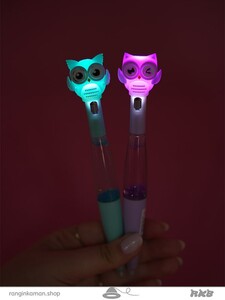 روان نویس آکواریومی چراغدار طرح جغد Aquarium fountain pen with owl design
