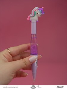 روان نویس آکواریومی چراغدار طرح یونیکورن Illuminated aquarium fountain pen with unicorn design