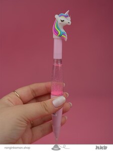 روان نویس آکواریومی چراغدار طرح یونیکورن Illuminated aquarium fountain pen with unicorn design