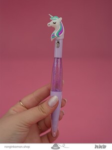 روان نویس آکواریومی چراغدار طرح یونیکورن Illuminated aquarium fountain pen with unicorn design