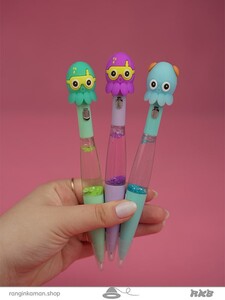 روان نویس آکواریومی چراغدار طرح هشت پا Illuminated aquarium fountain pen with octopus design