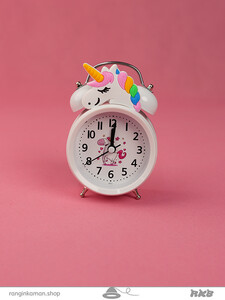 ساعت رومیزی شماطه گرد یونیکورن کد  Round unicorn desk clock6011