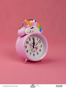 ساعت رومیزی شماطه گرد یونیکورن کد  Round unicorn desk clock6011