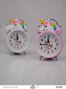 ساعت رومیزی شماطه گرد یونیکورن کد  Round unicorn desk clock6011