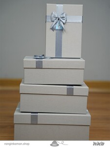 جعبه کادو مستطیل طوسی (4 سایز)  Gray rectangular gift box
