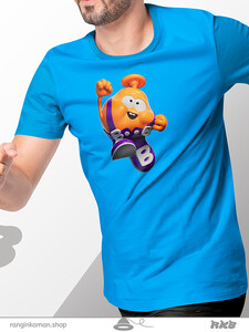 تیشرت فری سایز آبی طرح بتیمن Free size t-shirt