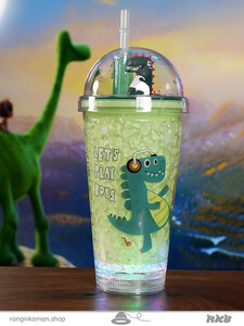 لیوان اسموتی طرح دایناسور خنگ Dinosaur design smoothie glass