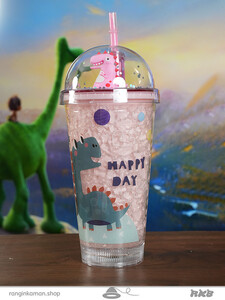 لیوان اسموتی طرح دایناسور خنگ Dinosaur design smoothie glass