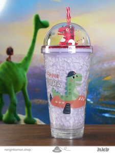 لیوان اسموتی طرح دایناسور خنگ Dinosaur design smoothie glass