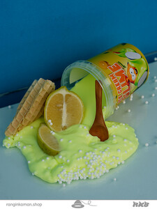 بستنی اسلایم لیمویی Lemon slime ice cream