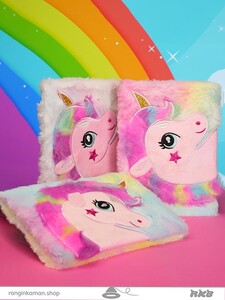 دفتر پولیشی یونیکورن چشم باز رنگین کمانی Open-eyed rainbow unicorn polish office