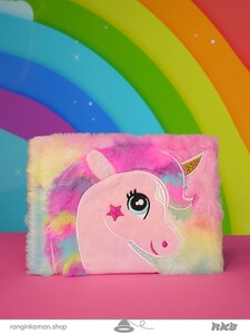 دفتر پولیشی یونیکورن چشم باز رنگین کمانی Open-eyed rainbow unicorn polish office