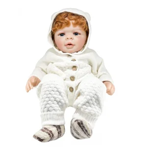 عروسک نوزاد زیبا نشسته سیلیکونی