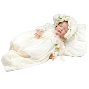 عروسک نوزاد زیبا دامن توری خوابیده سیلیکونی