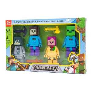 اسباب بازی فیگور 4عددی ماینکرافت ساعتدار