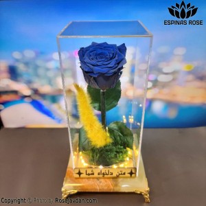 پایه سنگ ساقه دار آبی جاودان همراه حکاکی و ریسه کد 222