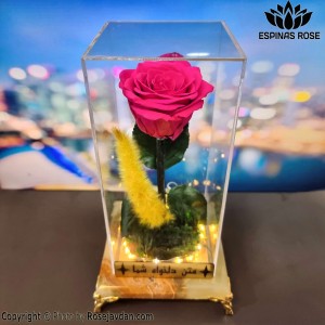 پایه سنگ ساقه دار صورتی جاودان همراه حکاکی و ریسه کد 224