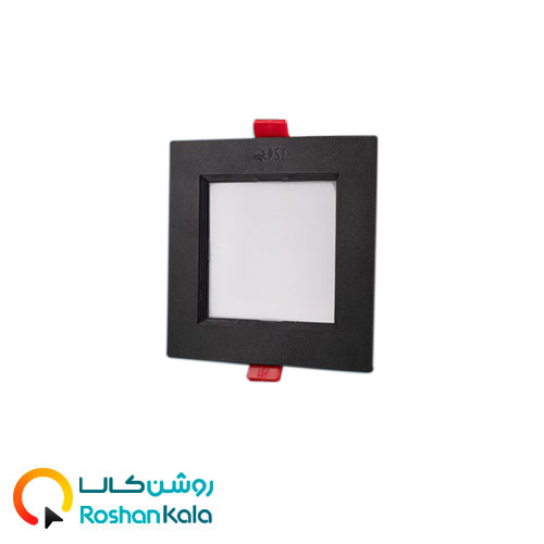 چراغ توکار سولاریس 9 وات مربعی بدنه مشکی پارس شعاع توس