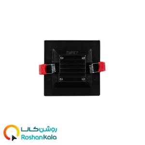 چراغ توکار سولاریس 9 وات مربعی بدنه مشکی پارس شعاع توس