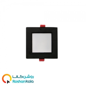 چراغ توکار سولاریس 7 وات مربعی  بدنه مشکی پارس شعاع توس