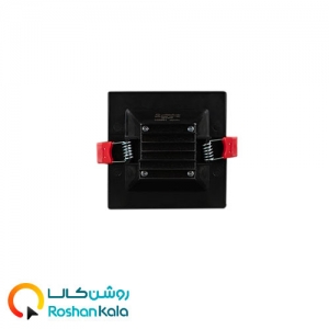 چراغ توکار سولاریس 7 وات مربعی  بدنه مشکی پارس شعاع توس