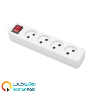 پریز سیار چهار خانه بدون ارت شهاب با کلید