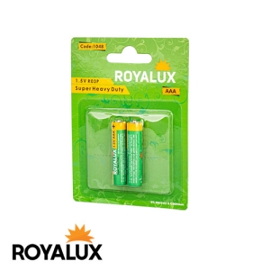باتری رویالوکس نیم قلمی Super Heavy Duty بسته 2 عددی بلیستر