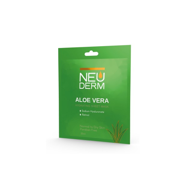 ماسک صورت نقابی پوست نرمال تا خشک نئودرم (حاوی عصاره آلوئه ورا)