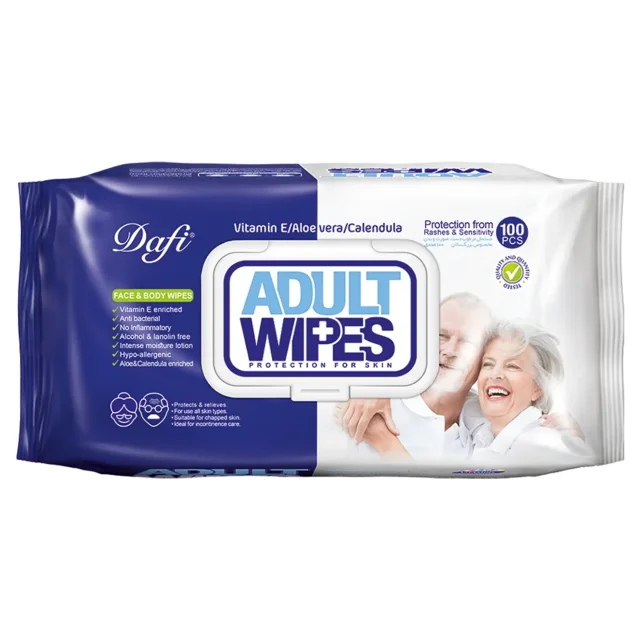 دستمال مرطوب پاک‌کننده صورت و بدن دافی