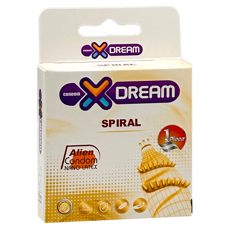 کاندوم چرخشی 1 عددی ایکس دریم (مدل Spiral)