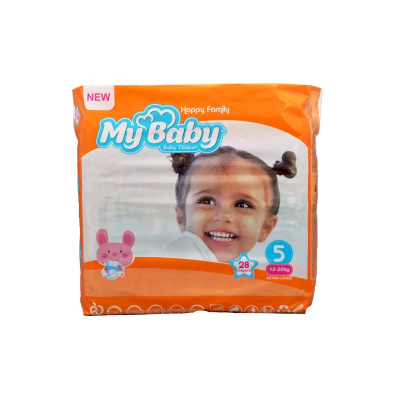 پوشک بچه (سایز 5) مای بیبی 28 عددی (happy family)