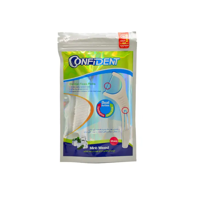 نخ دندان + خلال دندان کمانی کانفیدنت (50 عددی)