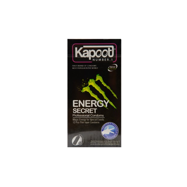 کاندوم تاخیری 12 عددی کاپوت (مدل ENERGY SECRET)