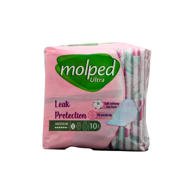 نوار بهداشتی بالدار ایرلید بسیار نازک متوسط با جذب  بالا مولپد (10 عددی)