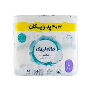 نوار بهداشتی مکسی با لایه رویی با حس نرمی پنبه مای لیدی (سایز L)