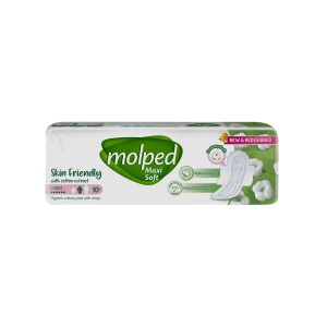 نوار بهداشتی بالدار بزرگ پنبه ای مولپد ( 10عددی)