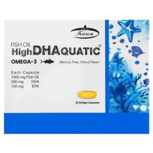 سافت ژل روغن ماهی دی اچ ای بالا آکواتیک کارن(30عددی)