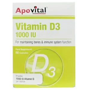 کپسول نرم ویتامین د3 1000 میلی گرم آپوویتال