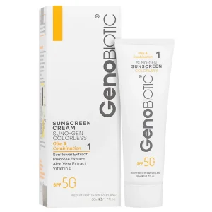 کرم ضد آفتاب پوست چرب و مختلط ژنوبایوتیک (SPF 50)