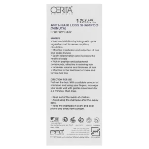 شامپو تقویتی ضد ریزش موهای خشک مینوتا سریتا