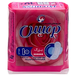 نوار بهداشتی نازک بالدار بزرگ مشبک پرمیس (10 عددی)