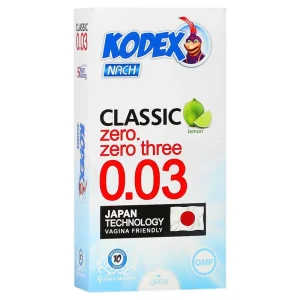 کاندوم فوق العاده نازک ۱۰ عددی کدکس (مدل Classic Zero Zero Three 0.03)